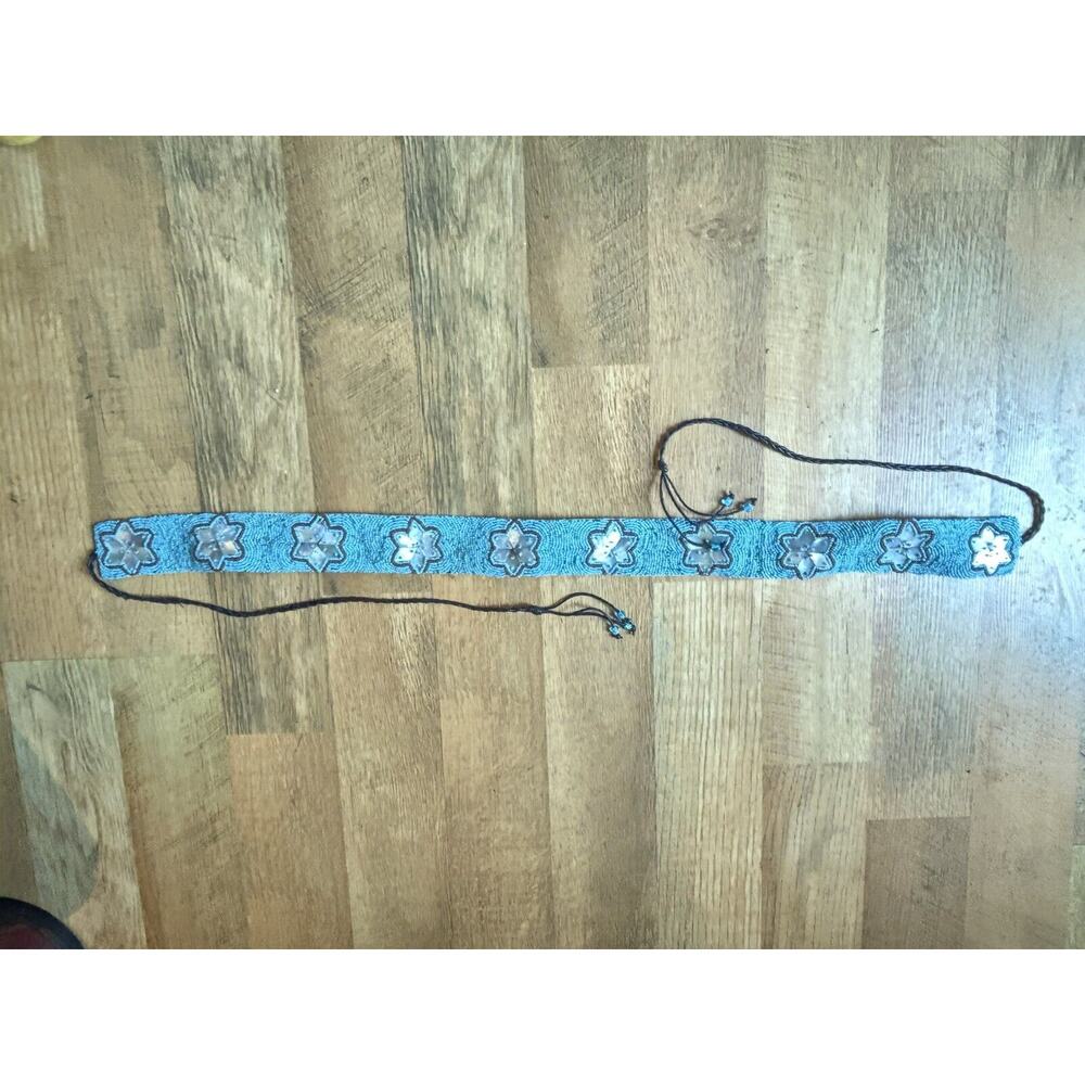 Women’s Embroidered Woven Wrap Belt Flowers